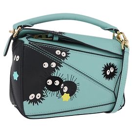 LOEWE Ghibli Spirited Away Soot Sprites Puzzle Bag Mini 2way Green Auth 167502SM Doré Vert