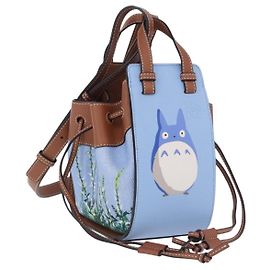 LOEWE Ghibli Collaboration Totoro Hammock Mini Bag Leather Blue Auth 167503SM Blue