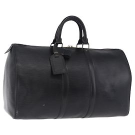 LOUIS VUITTON Epi Keepall 45 Boston Bag Black M42972 LV Auth 194748 Noir