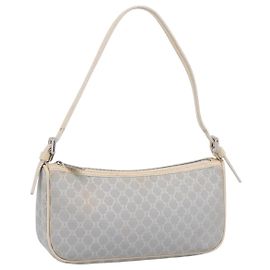 Céline CELINE Macadam Canvas Handtasche Hellblau Silber Auth 200167 Silber Hellblau