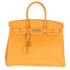Hermès Jaune D'or Epsom Birkin 35 GHW Orange Yellow