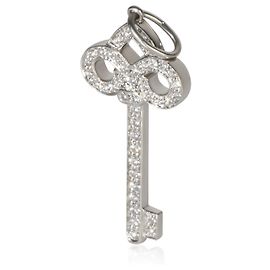 Tiffany & Co. Platinum Diamond Mini Fleur de Lis Key Pendant Other