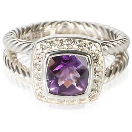 David Yurman Sterling Silver Amethyst and Diamond Petite Albion Ring Other