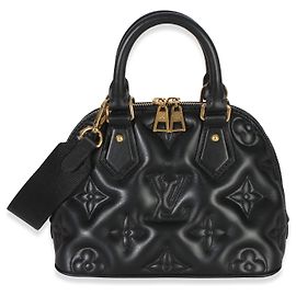 Louis Vuitton Black Bubblegram Calfskin Alma BB Negro