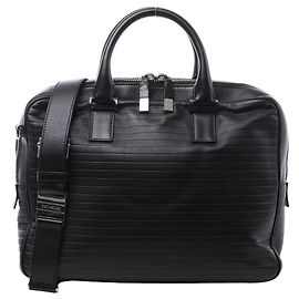 Dior Homme Leather 2Way Briefcase Handbag in Black Black