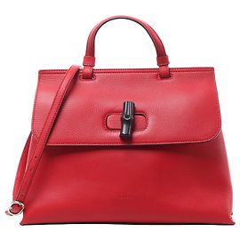 Sac à main 2Way Gucci Bamboo en cuir rouge 392013 Beige