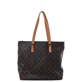 Louis Vuitton Cabas Mezzo Monogram Canvas Shoulder Bag in Brown M51151 Brown