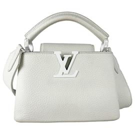 Louis Vuitton Capucines MINI White Leather Handbag White