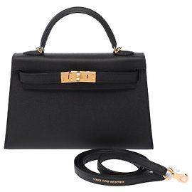 Hermès Bolsa HERMES Kelly Mini em Couro Preto - 103841 Preto