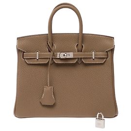 Hermès mala HERMES Birkin 25 em Couro Étoupe - 103840 Taupe
