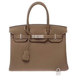 Hermès mala HERMES Birkin 30 em Couro Étoupe - 103845 Taupe
