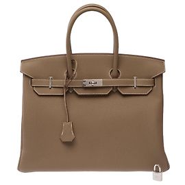 Hermès mala HERMES Birkin 35 em Couro Étoupe - 103844 Taupe