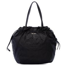 Sac Tote Prada Tessuto Canapa Logo Noir Noir