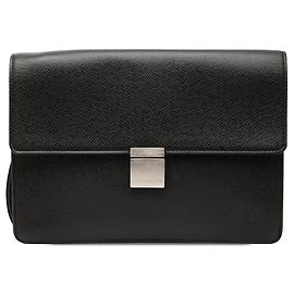 Pochette Louis Vuitton Taiga Selenga Noire Noir