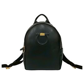 Salvatore Ferragamo Leather Backpack Black