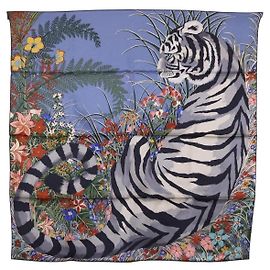 Hermès HERMES Carre 70 Scarf  Tiger  Silk Red Altro