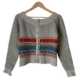 Autre Marque Eribe Hand Knit Wool Cardigan Beige