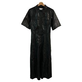 Autre Marque STAND STUDIO Hemdkleid aus Öko-Leder Schwarz