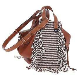 LOEWE Hammock Small Hand Bag Leather 2way Brown Silver Autre