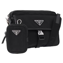 PRADA Sac à épaule Nylon Black Silver Autre