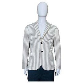 Harris Wharf London Blazer a Righe Beige Grigio
