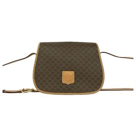 Céline Bolsa de ombro/Pochette CELINE Vintage Macadam Blazon Pattern Triomphe em couro Marrom