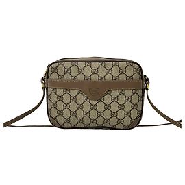 Borsa a tracolla in pelle Gucci Vintage GG Logo Marrone