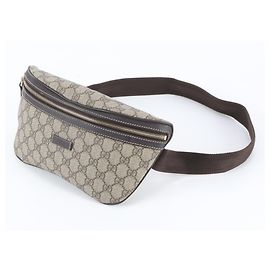 Gucci GG Supreme Leather Body Bag Brown