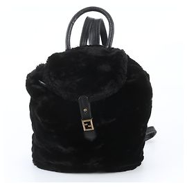 Fendi Leather Backpack, Rucksack, Shoulder Bag Black
