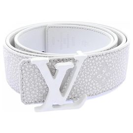 Cinturón reversible Louis Vuitton LV Shape 40mm Blanco Beige