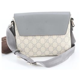 Gucci GG Supreme Leather Shoulder Bag Brown Beige