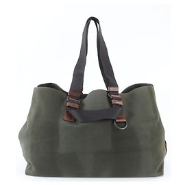 Bottega Veneta Green Leather 2-Way Tote Bag Green