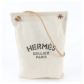 Hermès Borsa a tracolla Hermes Aline GM in pelle e tela Marrone Beige