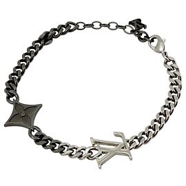 Pulseira de Berloques Louis Vuitton LV Instinct Preto Prata