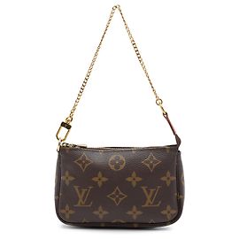 Louis Vuitton Brown Monogram Mini Pochette Accessoires Marrone
