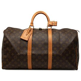 Louis Vuitton Brown Monogram Keepall 50 Marrom