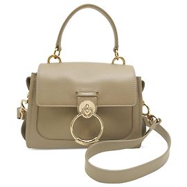 Bolsa Chloé Tess Day Mini em couro bege Bege