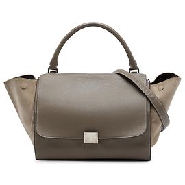 Céline Bolsa Trapeze Celine Medium em couro de bezerro e camurça marrom Marrom Taupe