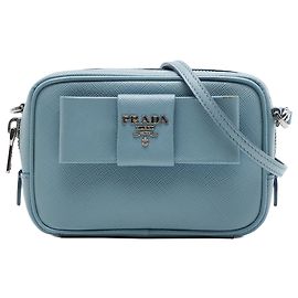 Borsa Camera Prada Blue Saffiano Fiocco Bow Blu Blu chiaro