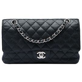 Chanel Black Medium Classic Caviar Double Flap Noir