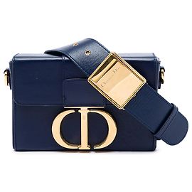 Bolsa 30 Montaigne Dior em couro azul Azul Azul marinho