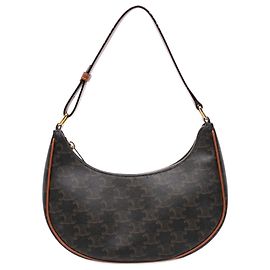 Céline Bolso de hombro Ava Celine de lona revestida Triomphe marrón Medium Castaño Marrón oscuro