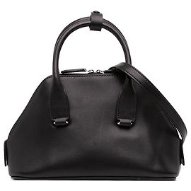 The Row Borsa Devon Saddle Mini in vitello nero Nero