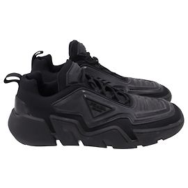 Prada Techno Stretch Sneakers in Black Rubber Black