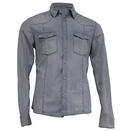 Camicia in denim slim-fit effetto distressed Givenchy in cotone blu Blu