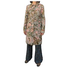 Paul & Joe Cappotto Jacquard Arazzo Marrone Rosa Verde Grigio