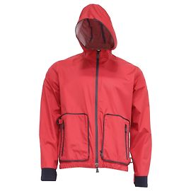 Cortavientos con capucha y cremallera Moncler en poliamida roja Roja