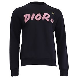 Sudadera de cuello redondo Dior x Kaws en algodón negro Negro