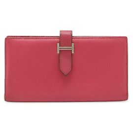 Hermès Béarn Soufflet Chevre Long Wallet Pink Fuschia