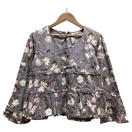 Autre Marque WONDERFUL WORLD Langarmbluse mit Blumenprint Lila